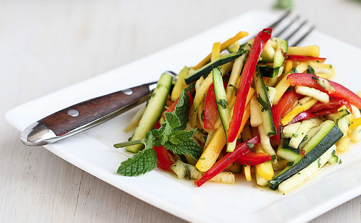 Tricolor Thai Salad Recipe with Zucchini amp Yellow Squash Alegria Living